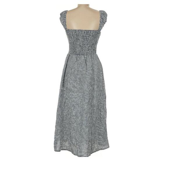 Reformation Small Tavi Gingham Checkered Linen Midi Dress Cottagecore Boho Ae22 - Picture 4 of 8